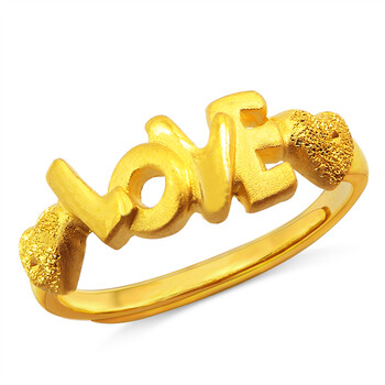 雅珠宝24K黄金戒指999千足金结婚订婚<em>女戒</em>L