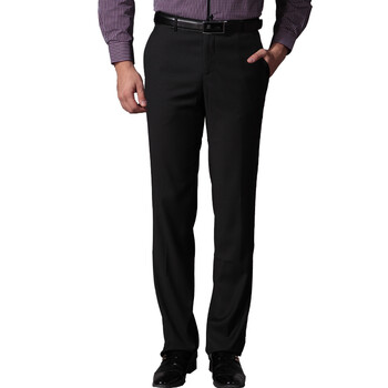 装修身直筒裤子SNZK710 黑色犀牛褶 78厘米3