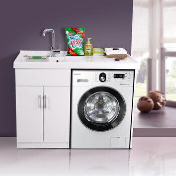 贝浪 实木浴室柜 组合洗衣柜 洗衣机伴侣 人造石