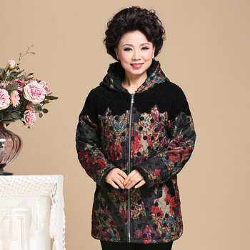 顶慕 中老年<em>棉衣</em>中年妈妈装<em>棉袄加厚外套女</em>老