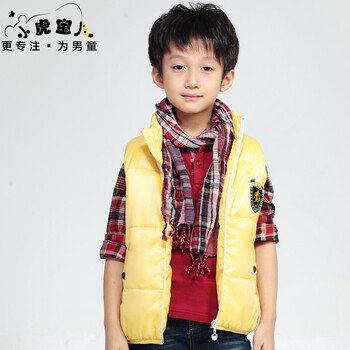 小虎宝儿 <em>学院风</em>简约多彩<em>棉马甲</em> MJ0090 鲜艳