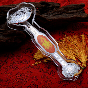 意福 S999千足银如意饰品 银如意 商务送礼 投