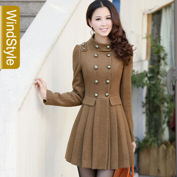 换季清仓WS2013秋冬款<em>女装</em>韩版双排扣修身中