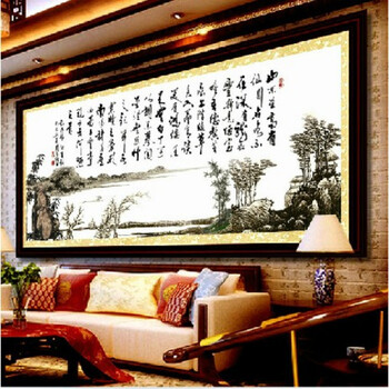 
                                                            蒙娜丽莎十字绣陋室铭精准印花十字绣套件装新款客厅大幅画书法画丝线棉线货到付款 1454陋室铭丝线精准印花                
