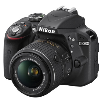尼康（Nikon） D3300 单反套机（AF-S DX 18-55mm f/3.5-5.6G VRII尼克尔镜头）黑色