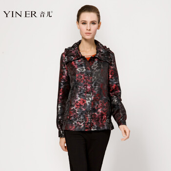 YINER音儿 秋款<em>品牌女装</em>修身单排扣时尚 女外