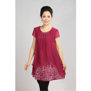 雪纺连衣裙中老年款牌子好不好 中长款雪纺连