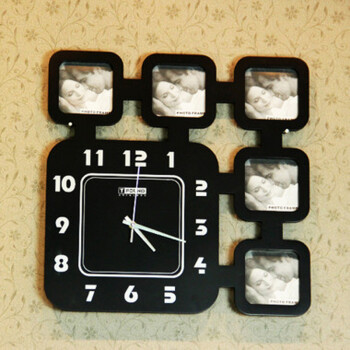红兔子 静音相框挂钟 客厅卧室挂钟 现代简约钟表