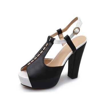 韦奇仕登214夏季鱼嘴女高跟鞋 欧美性感撞色高