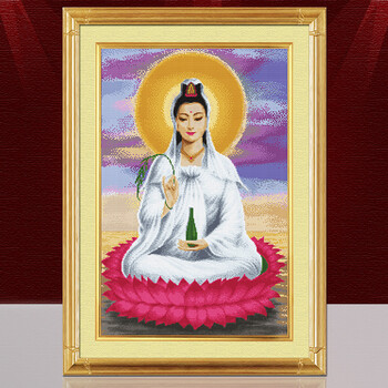 金字塔十字绣观音观世音菩萨坐莲观音祈福保平安 货到付款 如意观音吉祥征兆
