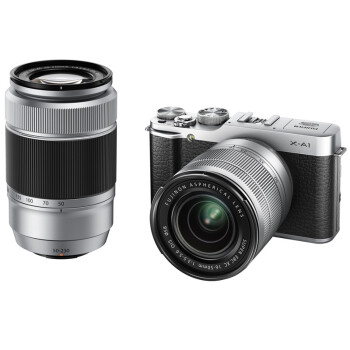 富士（FUJIFILM） X-A1（16-50mm+50-230mm双镜头） 微型单电套机 银色（1650万像素 3.0英寸翻折屏 Wi-Fi）
