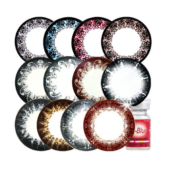 卫康美瞳隐形眼镜年抛X-BLUE彩色混血小直径