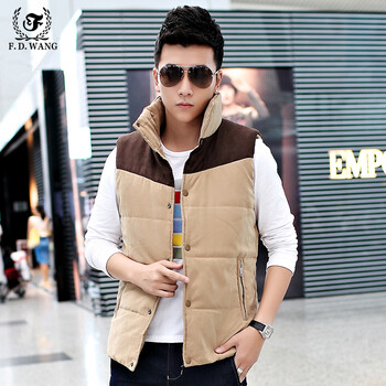 2014春装新款男士羽绒棉马甲韩版背心马夹坎肩男