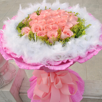 33朵戴安娜粉<em>玫瑰</em>花束 <em>送女友送</em>闺蜜祝福爱情