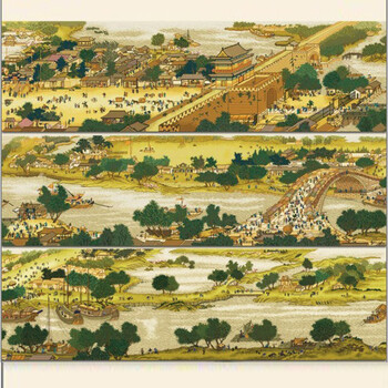 
                                                            KS十字绣官方旗舰店客厅新款珍藏大画风景清明上河图系列1.5米6米22米定制酒店大幅风水线绣 【白色底布】8400全卷600X73CM6.0米版 用三股棉线绣                
