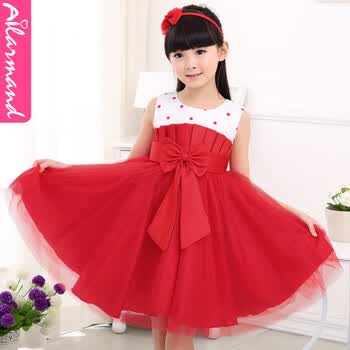 儿童<em>女童装公主</em>裙花童婚纱服装小孩舞蹈演出服