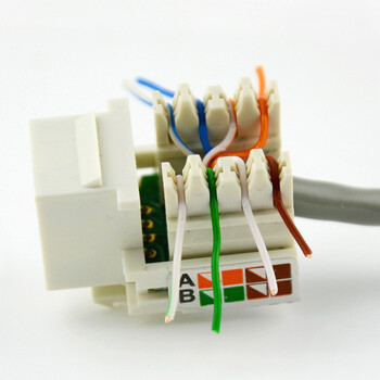安普西蒙 超五类非屏蔽网络rj45插座模块 cat5e百兆网络电脑网线模块