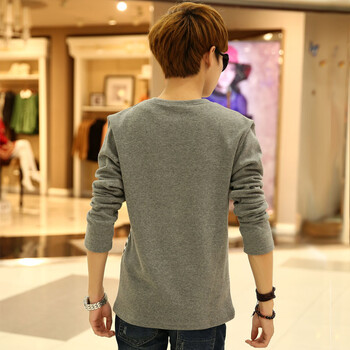 双十二扫货季DTT秋冬男士加绒长袖t恤 韩版修