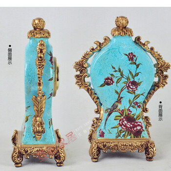 墨菲 香啼西岸 欧式宫廷古典时尚创意树脂座钟家居装饰品工艺品摆件 香啼西岸款