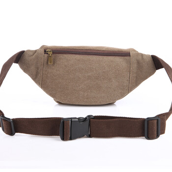 星立男士休闲腰包 新款多功能纯棉帆布腰包 韩