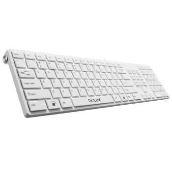 多彩（Delux） K1000U 超薄办公 有线键盘  白色