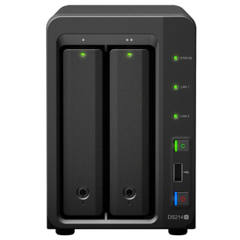 群晖（Synology） DS214+ 2盘位 NAS网络存储服务器 （无内置硬盘）