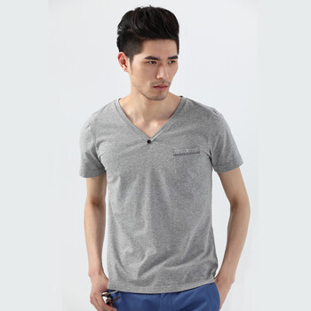 A.BOBO 防辐射V领褶皱衫 灰色 XXL小组,A.B