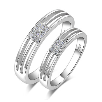 艾瑞卡925纯银微镶情侣对戒一世情缘戒指男女