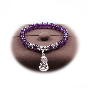 YYUE 水晶手链 4A级石榴石手链 碧玺手链 紫水