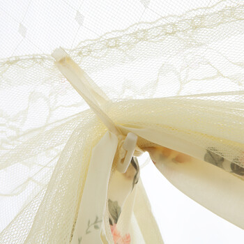 北极绒家纺 夏季床上用品加密蚊帐米黄加高蒙古包150cm*200cm*170cm