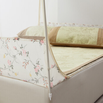 北极绒家纺 夏季床上用品加密蚊帐米黄加高蒙古包150cm*200cm*170cm