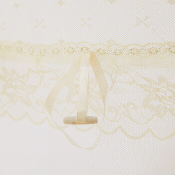 北极绒家纺 夏季床上用品加密蚊帐米黄加高蒙古包150cm*200cm*170cm