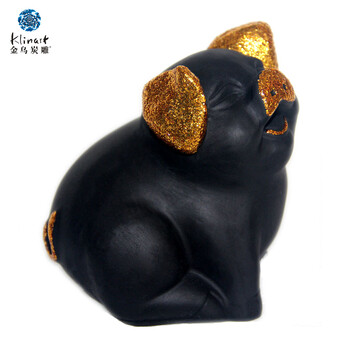 金乌炭雕（klinart）金猪车摆  汽车摆件饰品除异味除甲醛 115*100*110mm 金色 115*100*110