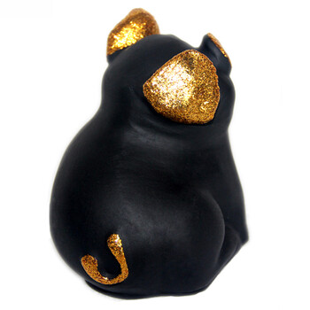 金乌炭雕（klinart）金猪车摆  汽车摆件饰品除异味除甲醛 115*100*110mm 金色 115*100*110