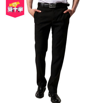 典商务精英款 男装修身直 黑色犀牛褶 78厘米3