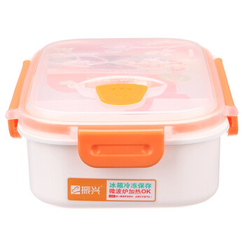 
                                        【京东超市】振兴 时尚双格饭盒 小号 橙色 FH0097                