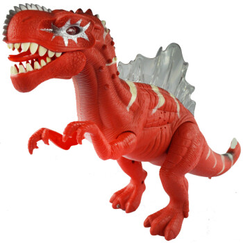 世界恐龙儿童玩具儿童圣诞节礼物 6630棘背龙-红(脊背发光 走路 叫声)