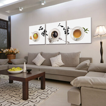 孖堡家居 装饰画无框画品味人生 餐厅客厅现代简约沙发背景墙挂画壁画墙画 无框画三联画三件套 50cm*50cm*3副