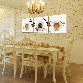 孖堡家居 装饰画无框画品味人生 餐厅客厅现代简约沙发背景墙挂画壁画墙画 无框画三联画三件套 50cm*50cm*3副