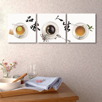 孖堡家居 装饰画无框画品味人生 餐厅客厅现代简约沙发背景墙挂画壁画墙画 无框画三联画三件套 50cm*50cm*3副