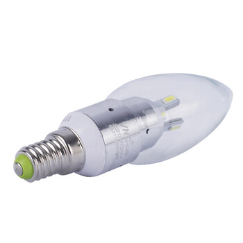 VNC LED蜡烛灯 LED灯泡小螺口水晶灯 拉尾尖泡3W超亮 5支装E14Z360 尖泡暖白光5支装