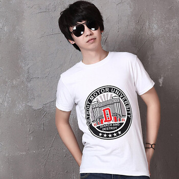 AMH 韩国2012夏装新款男装韩版修身纯色圆领短袖T恤NV2028 白色 XL