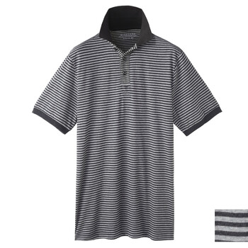 Giordano佐丹奴 Polo 男全棉条纹POLO 01010008 灰色 L