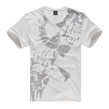 富贵鸟 男装 夏季新款生活休闲短袖T恤51722008 白色70 190(XXXXL)