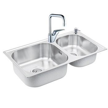 摩恩（MOEN） 新品波顿大小槽304不锈钢厨盆套装28100+85210+7011