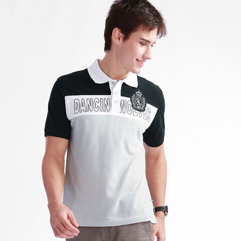 dancingwolves与狼共舞 尚休闲男装 黑白两色纯棉 短袖T恤29DW6409 803本白 185/100A