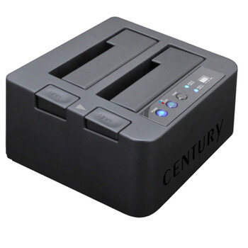 世特力（Century）裸族CROS2EU2CP 2.5寸/3.5寸SATA双盘位 硬盘座 USB2.0+eSATA 支持对拷 黑色