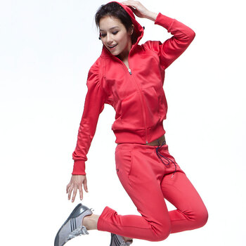 Champion 冠军女式运动外套九分裤套装CW-Z11051201 玫红 L大号