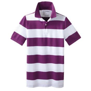 Giordano佐丹奴 Polo 男炫彩个性横间修身POLO 01012014 紫罗兰 XL