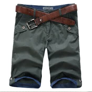 OBM2012夏装新款男士休闲英伦修身百搭工装短裤DK070 军绿色 36